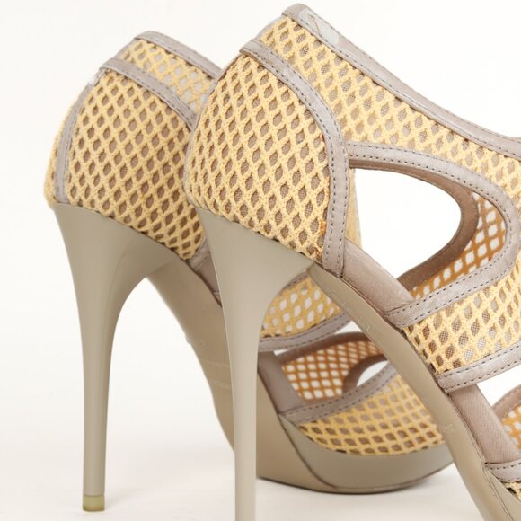 Burberry Grey Taupe Cut-Out Zipper Stiletto Heels - Picture 9 of 11